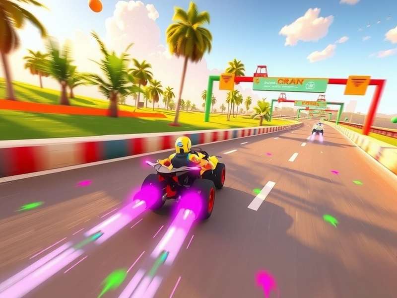 Holi Hyper Drive colorful racing gameplay